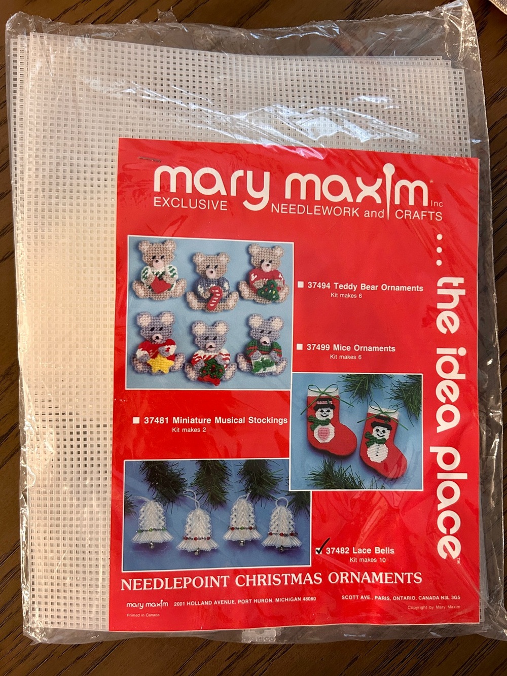 Mary Maxim Red Needlepoint Christmas Ornaments Kit